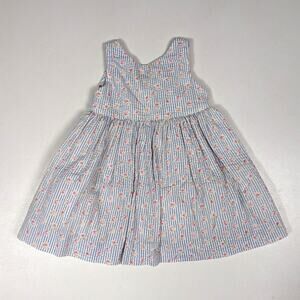 Ralph Lauren Dress Baby Girls Size 18m Blue Stripe Floral Sundress